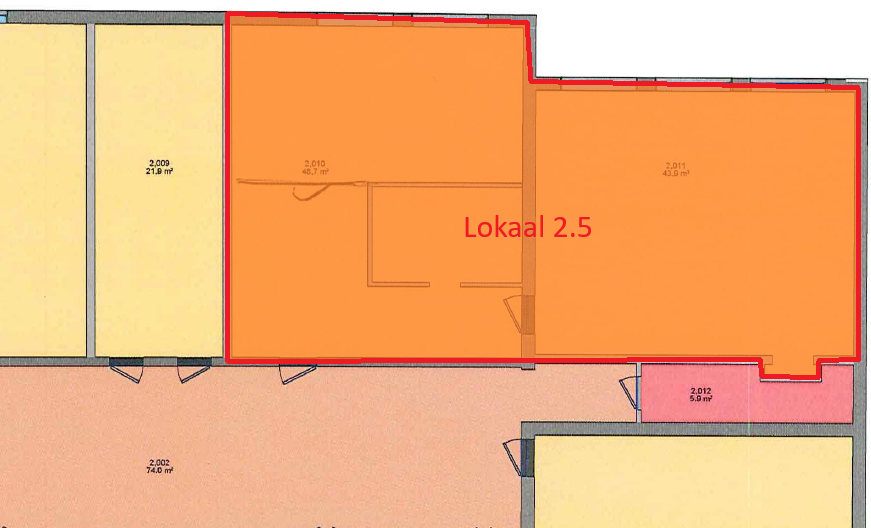 Bijlage 1 - Plattegrond lokaal 2.5 (ca. 93m▓ vvo) (Amaliastraat 5)